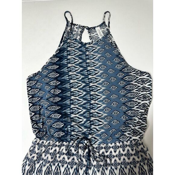 Aéropostale Bleu White Geometric Print Playsuit Size S Petite - Picture 6 of 15